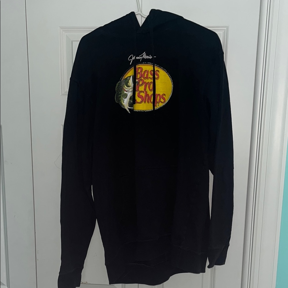 Bass Pro Shops Black Hoodie with Yellow Logo